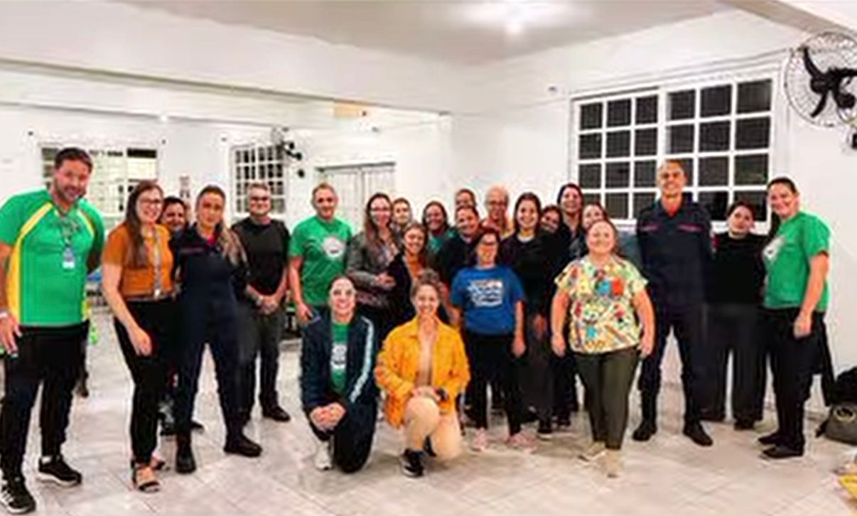 Professores e auxiliares de classe das escolas Jorge Enéas Sperb, Nossa Senhora das Dores e Osmani da Silva Barbosa, participaram da formação para a capacitação referente à Lei Lucas.