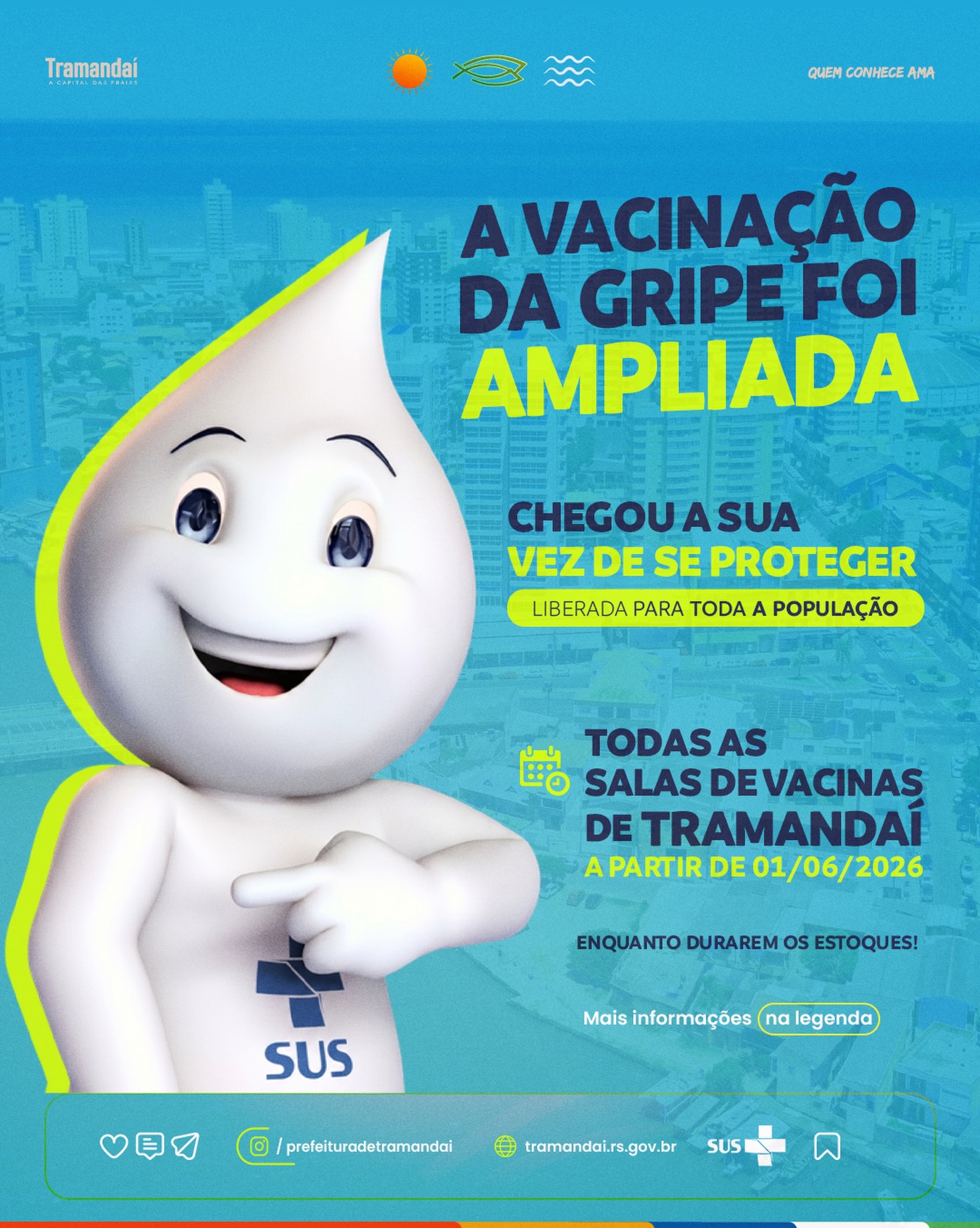 A vacina contra a Influenza agora está liberada para toda a população.